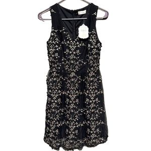 NWT Altar’d State Lacey Dress Size Small Black Embroidered Floral Mini